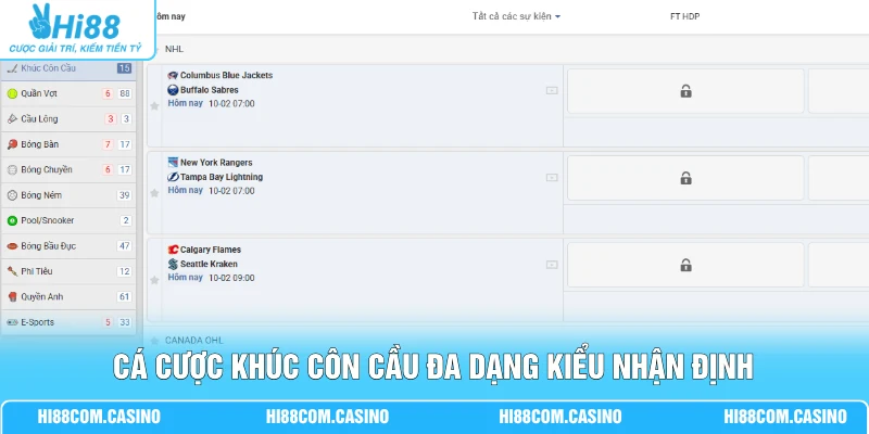 Cá Cược Khúc Côn Cầu - Top 4 Các Loại Kèo Và Kinh Nghiệm 1 Cá cược khúc côn cầu đa dạng kiểu nhận định