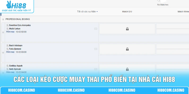 Cá Cược Quyền Thái - 4 Kèo Muay Thai Được Quan Tâm Nhất 2 Các loại kèo cược Muay Thai phổ biến tại nhà cái Hi88