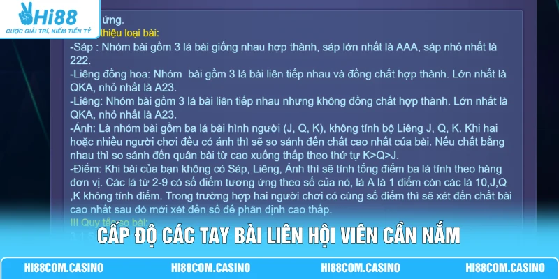 Liêng - Top 5 Chiến Thuật Giúp Chinh Phục Mọi Ván Bài 1 Cấp độ các tay bài Liêng hội viên cần nắm