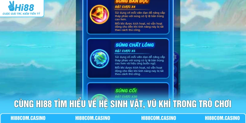 Lễ Hội Săn Cá - 5 Cấp Độ Sinh Vật Trong Thế Giới Biển Khơi 2 Cùng Hi88 tìm hiểu về hệ sinh vật, vũ khí trong trò chơi