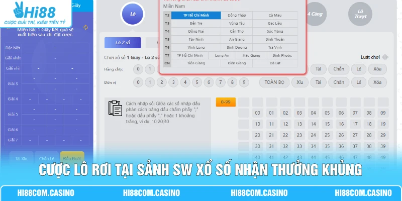 Đặt Cược Sảnh SW Xổ Số May Mắn Với Bảng Kèo 3+ Đa Dạng 2 Cược lô rơi tại sảnh SW xổ số nhận thưởng khủng