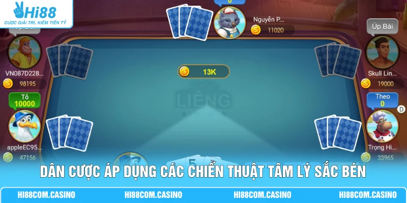 Liêng - Top 5 Chiến Thuật Giúp Chinh Phục Mọi Ván Bài 2 Dân cược áp dụng các chiến thuật tâm lý sắc bén trên bàn chơi