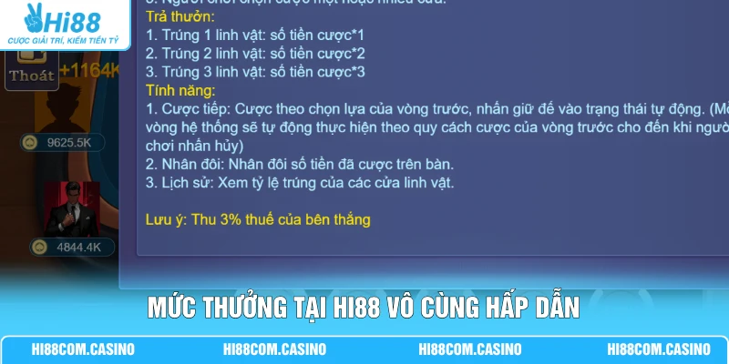 Bầu Cua - Khám Phá 3 Phòng Cược Đặc Biệt Trong Trò Chơi 2 Mức thưởng tại Hi88 vô cùng hấp dẫn