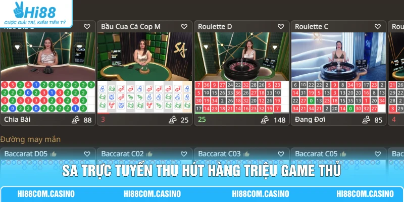 SA Trực Tuyến - Trải Nghiệm 100+ Bàn Chơi Live Đỉnh Cao 1 SA trực tuyến thu hút hàng triệu game thủ